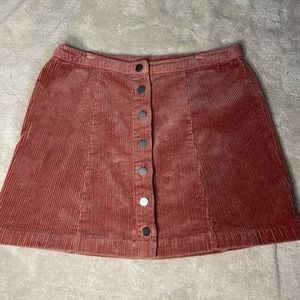 Pink Suede Mini Skirt